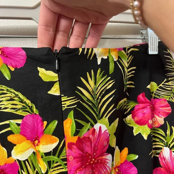 Kelly And Diane Womens Tropical Silk Maxi Skirt 2 Floral Fringe Bottom Resort - Picture 7 of 10